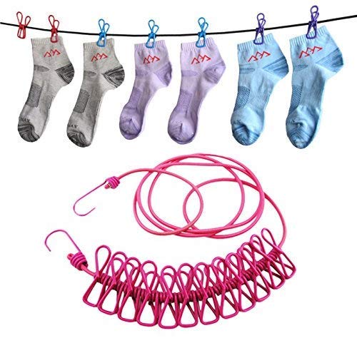 Cloth Drying Rope with Hooks